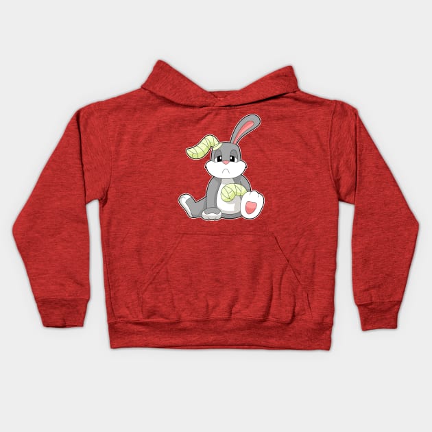 Rabbit Bandage Kids Hoodie by Markus Schnabel